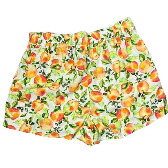 BCBGeneration Shorts High Waist Wrap‎ Layer Tie Elastic Waist XL White Fruit NWT - Picture 2 of 4